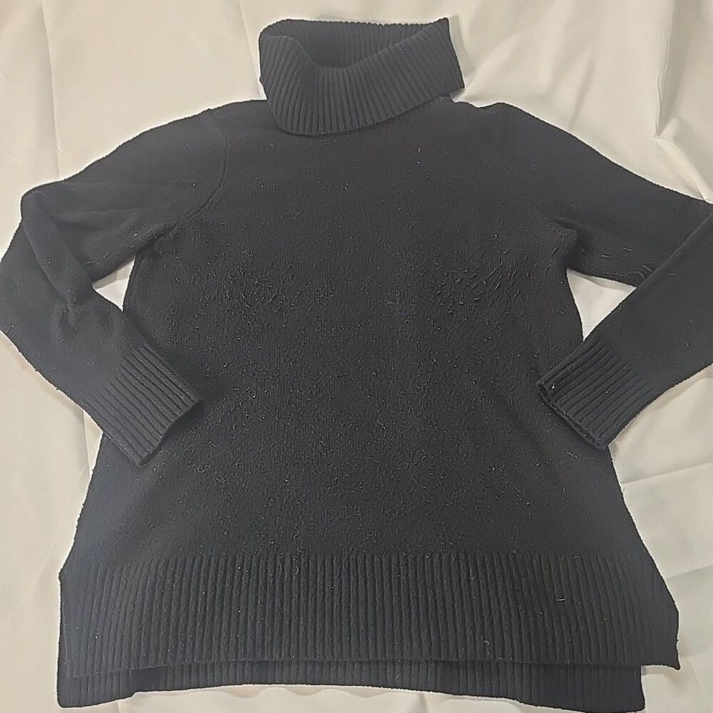 Style Co Turtleneck Sweater Womens S Black Fall Knit Minimalist Dark Academia